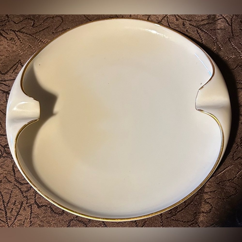 Lenox Mansfield cream & gold ashtray, a collectible porcelain piece